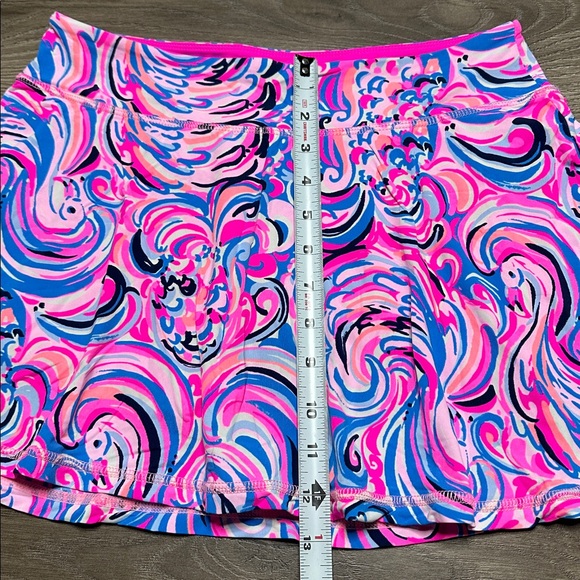 Lilly Pulitzer Luxletic 13" Multicolor Tennis Pocket Skirt Skort Pink Blue Small - Picture 10 of 11
